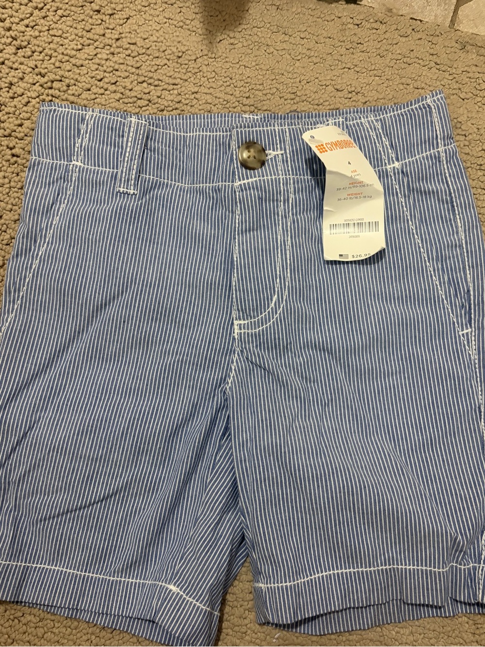 Gymboree Boys Blue and White Pinstripe Flat Front Shorts